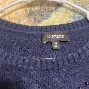 Express Women's Navy Crew Neck Sweater